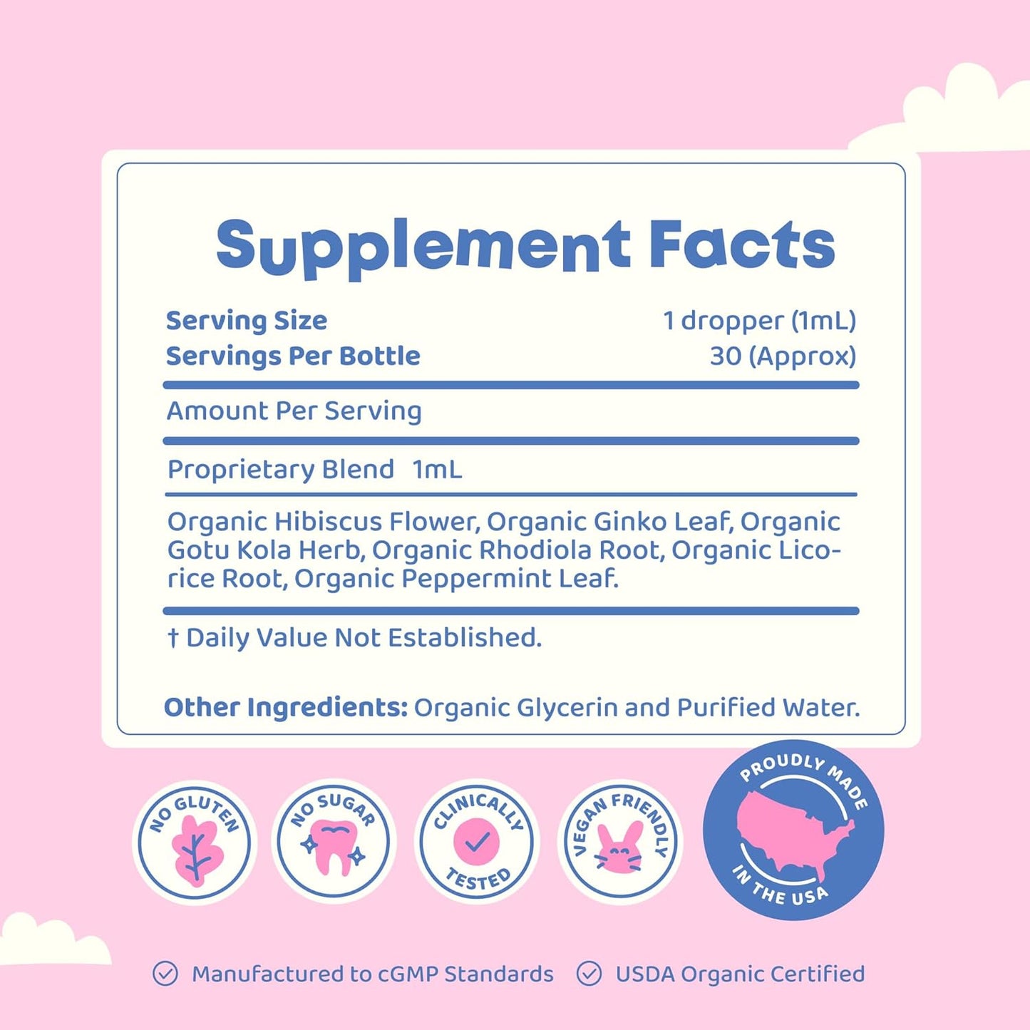 Brainy Boost - Liquid Herbal Focus Supplement with Ginkgo Biloba